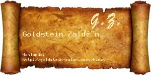 Goldstein Zalán névjegykártya